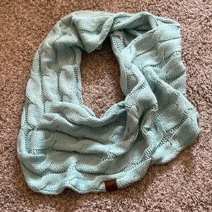 CC Teal Knitted Infinity Scarf GUC